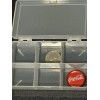 Unbranded Small Clear Plastic Box Hinged Lid With 6 Compartments