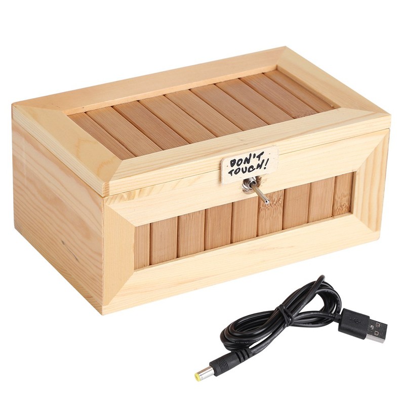 Wooden USB Electronic Box Cute Tiger Funny Interactive Stress Relief