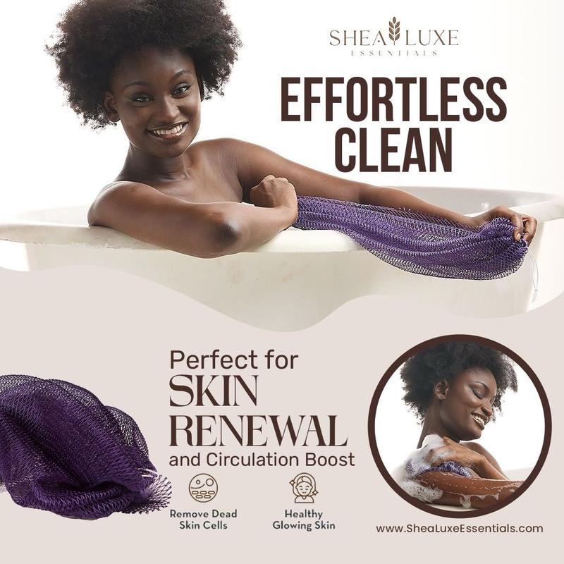 African Exfoliating Net Sponge, Ethically Sourced From Nigeria:_Green