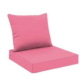 All Smiles Outdoor Chair Cushions for Patio Furniture Set of 24x24 Inch for Deep Seat Waterproof Fade Resistant Replacement Cushions with Removable Cover for Seat Yard Garden Deck，Hot Pink