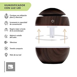 BIG ROOM - Difusor Aromaterapia Usb Humidificador Portatil Purificador Para Aceites Esenciales Ambiental Capsula De Agua Spa, Dormitorio, Oficina,... 