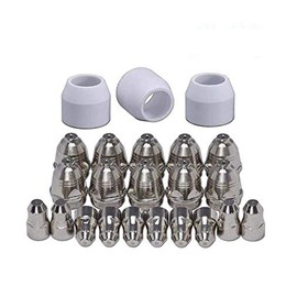 SUSEMSE P80 Plasma Accessories Wear Parts, Plasma Nozzles + Electrodes + Ceramic Caps for P-80 CUT Plasma Cutter Burner, Set of 23