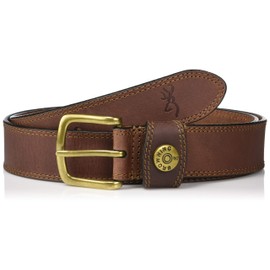 Browning Mens Rugged Belts Leather Slug, Brown, No Camo, 36