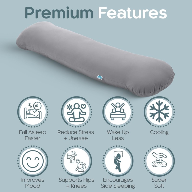 SleepCloud Weighted Body Pillow 8lbs - Weighted Pillow for Deeper