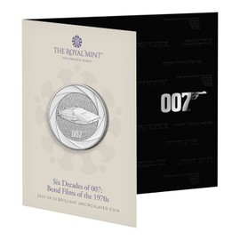 CrawleyCoins 2023 Six Decades of James Bond 007 – 1970 £5 Brilliant Uncirculated Coin in Mint Pack