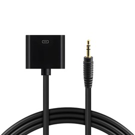 30 Pin Female Dock Connection to 3.5mm Male Audio Output AUX Cable, 3.5mm Audio Plug to Pod Dock Female Adapter, 5 feet, Black