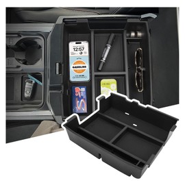 Sinminou Center Console Organizer Compatible with 2023 2024 2025 2026 Ford F250 F350 F450 F550 Super Duty Accessories, Center Console Tray with Internal Divider (Only fit Full Consoles & Bucket Seats)