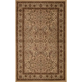 Superior Indoor Area Rug or Runner, Jute Backing, Traditional Floral Scroll Medallion, Ideal for Entryway, Living Room, Kitchen, Bedroom, Hallway, Floor Cover, Astral Collection, 4' x 6', Taupe