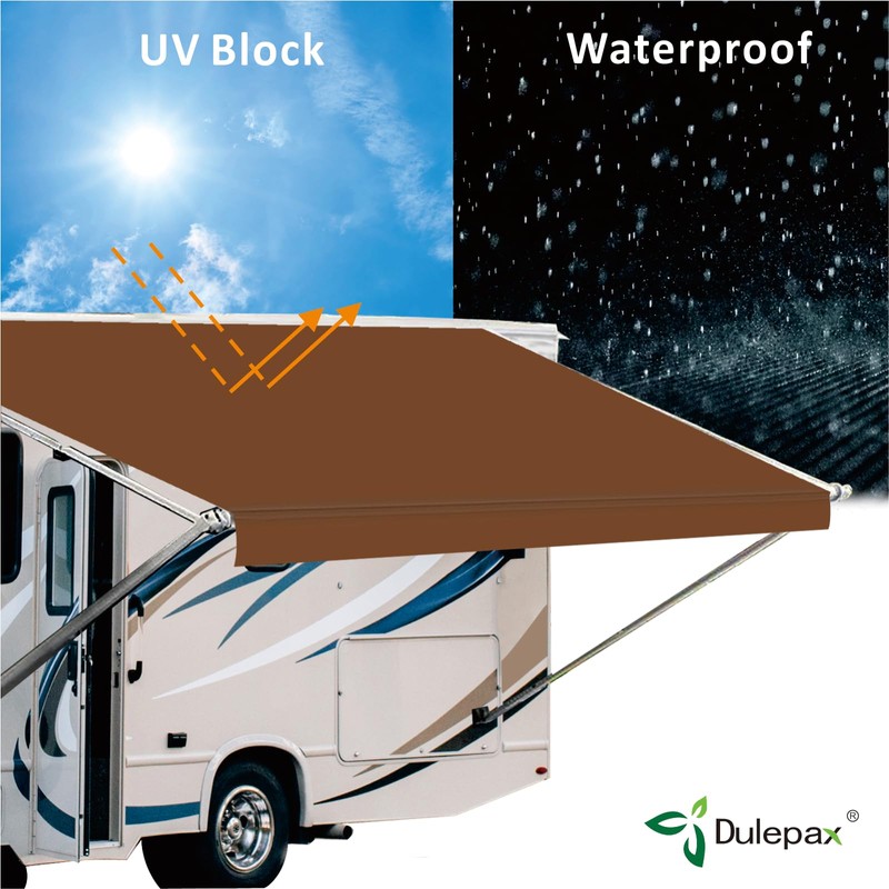 Dulepax RV Awning Fabric Replacement(12'2" Fabric) Heavy Duty 16 oz