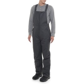 SkiGear Men's Essential Insulated Bib Overalls, Charcoal, Medium/30" Inseam