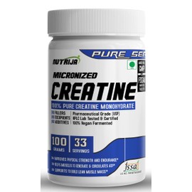 NutriJa Pure Micronized Creatine Monohydrate Powder- 100grams | Pre/Post Workout Supplement for Muscle Repair & Recovery