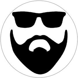 Sunglasses Beard Man - 100 Pack Circle Stickers 3" x 3"