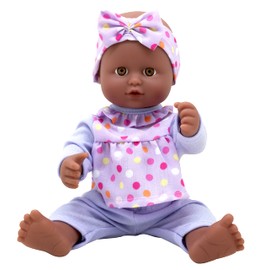 DOLLSWORLD CLASSIC from Peterkin | Baby Emily Doll | 25cm deluxe bathable doll with removable outfit and headband | Dolls & Accessories | Ages 10m+