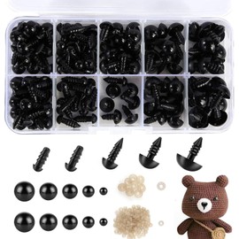 XNBTFK 100 PCS Plastic Safety Eyes with Washer Safety Eyes for Crochet Toys, Crochet Safety Eyes Safety Eyes for Toys, Eyes for Crochet Animals for Soft Toy Making,DIY Craft Dolls(6-12 Mm), AQY