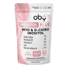 Myo Y D-chiro Inositol Plus 401 300g  Ácido Fólico, Zinc, Vitaminas D3 C, Prebióticos  4100 mg porcion  Balance Hormonal Mujer SOP  100 Pureza...     