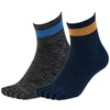 [Odor Clear] Socks 90° Low Crew 5 Finger 2P, navy/charcoal
