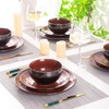 LeRatio Ceramic Dinnerware Sets for 6,Stoneware Plates and Bowls Sets,Handmade