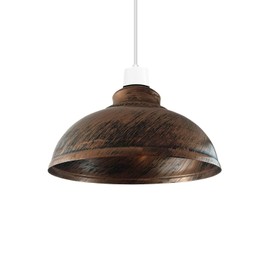 LEDSone Retro Industrial Ceiling Light Vintage E27 Style Curvy Dome Shaped 29cm Easy fit Lampshades only for Pendant Hanging Chandelier Lighting
