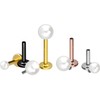 PIERCINGLINE Titanium Labret with Internal Thread Synthetic Pearl Piercing Ear