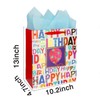 2-Pack 12.6" Large Happy Birthday Gift Bags for Birthday Party