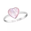 AeraVida Cute & Colorful Heart Shaped Pink Shell Inlay Sterling