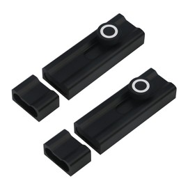 Oedema Black Barrel Bolt Latch 4" Adhesive Silde Lock Solid Aluminum Alloy Door Bolt Latch for Sliding Door, No Drilling, Barn, Shed