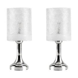 Waldosia 2PCS 1:12 Scale Dollhouse 12v Powered Modern Table Lamp