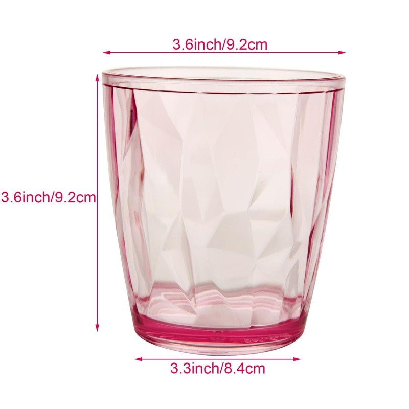 LOLYSIC 6Pcs Unbreakable Plastic Tumblers, 330ml / 12oz Reusable Plastic