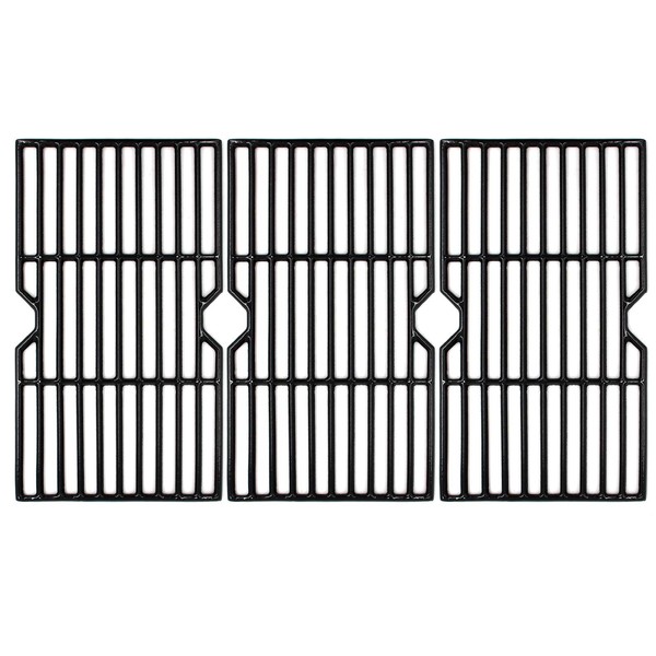 Hongso 16 7/8" Polished Porcelain Coated Cast Iron Grill Grates Replacement for Charbroil 463432215, 463436213, 463436214, 463436215, 463441312, 463441514, Thermos 461442114 Grills, PCH763