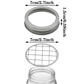 AYLIFU 4 Set Mason Jar Flower Lid Mason Jar Holder Flower Organizer Mason Jar Plant Grid for Home Office Vase Decoration Accessories (70 mm/2.75 Inches)