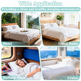 Disposable Bed Sheets for Travel - 4PCS Portable Travel Bedding Set for Hotel, Breathable 1Bed Sheet 1Quilt Cover 2Pillowcover, Disposable Bed Set for Camping, SPA, Business Trip, Cruise Essentials