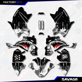 Factory EFX Inc Gray Savage Camo Racing Graphics kit fits Polaris Outlaw 90 ATV Decals 07-14
