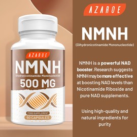 High-Potency NAD Supplement Alternative, 500mg Per Serving, Advanced NAD+ Booster, 60 Capsules per Bottle (60 Count (Pack of 1))