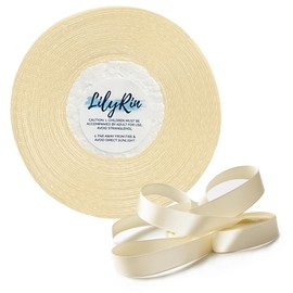 Ivory Ribbon 3/8 Inches 36 Yards Roll Perfect for Scrapbooking Art Hair Bow Wedding Wreath Baby Shower Packing Birthday Wrapping Christmas Gifts Decorations Sewing DIY Other Projects Cream