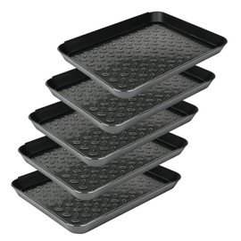 5Pcs Shoe Tray 14 x 11 Inch Waterproof Mat Wet Plastic Small Boot Tray, Multi-Purpose Garden Tool for Entryway Indoor