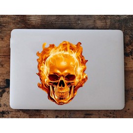 2 pcs Terrifying Knight Flame Skull Funny Car Bumper Sticker,6 Inch Vinyl Decal, Waterproof,Die-Cut for Cars,Windows,Laptops