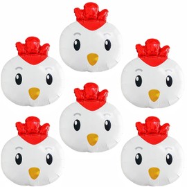 XLENGO 6pcs Chicken Balloons Farm Animal Decorations Balloons Birthday Baby Shower Party Supplies