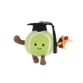 Apricot Lamb Abschluss Tennies Ball Sport Plüschtiere für Kinder, weiche niedliche Kuscheltier für Baby Mädchen und Jungen, Flauschige Abschluss Tennies Grün 9 cm