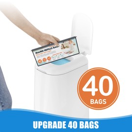 Upgrade Diaper Pail Refills Bags with 40 Bags Compatible with Genie Easy Roll Signature and Platinum Diaper Pails, 7-Layer Odor-Barrier Technology, 3 Pack (120 Bag)