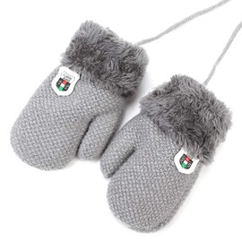 Cute unisex mittens baby girls boys toddlers 1-5 years children's gloves warm soft winter finger gloves with plush fleece lining thicken baby gloves outdoor hiking