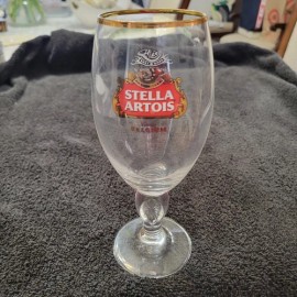 Stella Artois Set Of 4 STELLA ARTOIS Belgium Gold Rimmed Beer Glass , Chalice~33 cl