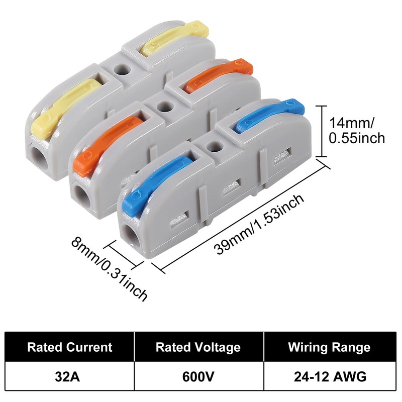 34pcs Quick Connect Electrical Splicing Wire Connectors Kit Lever Wire