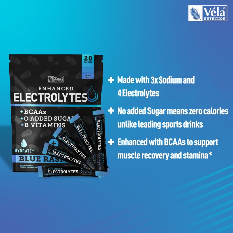 Enhanced Electrolyte Powder Stick Packs (Blue Raspberry | 20 Packets)