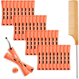 36 Pieces Perm Rods for Short Hair Small Hair Rollers with Steel Pintail and Rat Tail Combs for Cold Wave Perming and Hairdressing Styling Essential Tools for Salon Quality Results