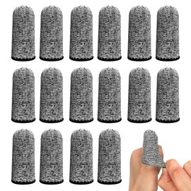 DLPRK Pack of 20 Reusable Thumb Guards, Non-Slip Finger Guards, Breathable Finger Cots Cut-resistant Protection for Work, Kitchen, Garden, Sculpture (Grey)