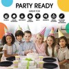 Exquisite Party Solids Black Plastic Plates For Party Supplies 7"