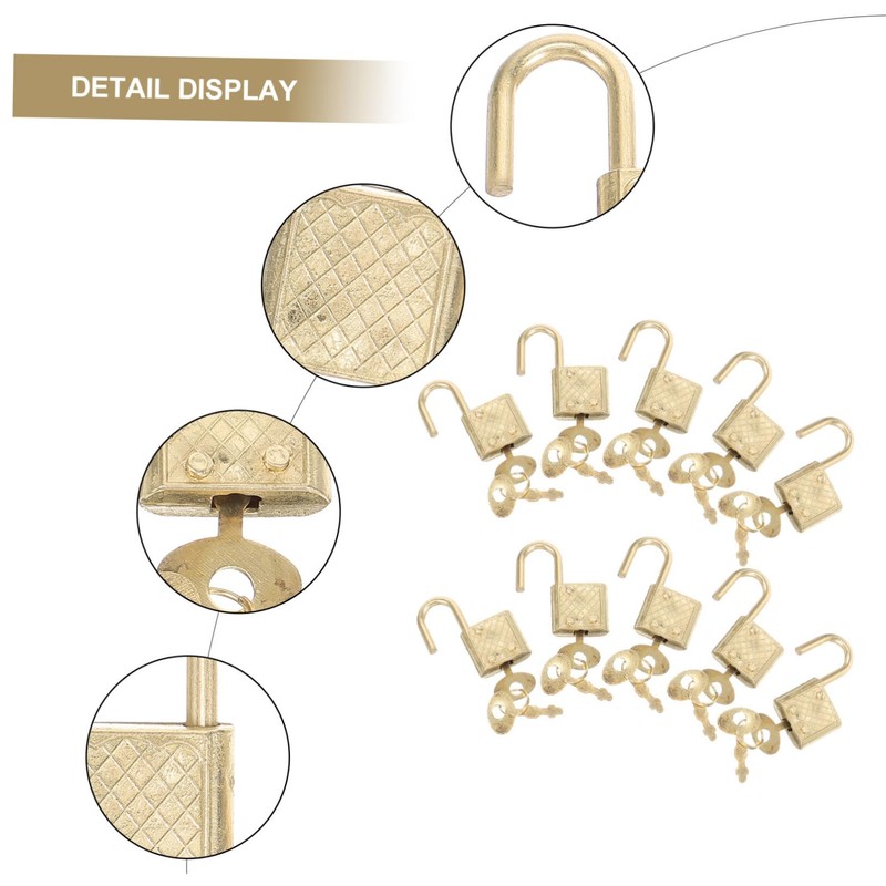 Operitacx 10Pcs Zinc Alloy Padlocks Rustproof Suitcase Locks for Travel