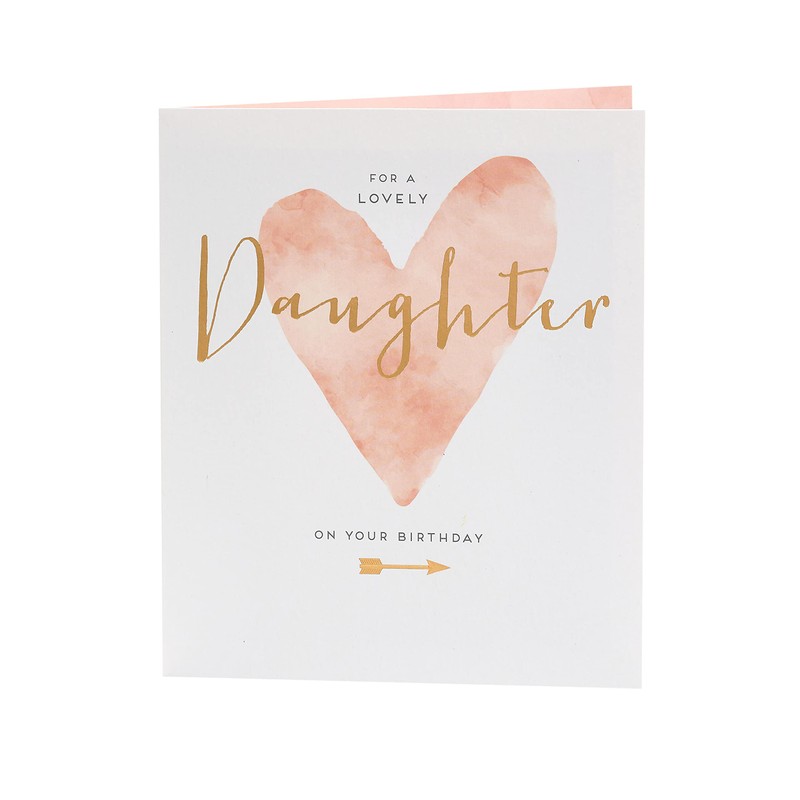 UK Greetings Daughter Birthday Card With Envelope - Heart Design