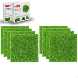 KAEZDD 8 Packs 6 X 6 Inch Fake Grass Decor for Crafts, Artificial Grass for Miniature Ornament Projects, Model Turf Grass for DIY Fairy Garden Accessories and Decor Kit