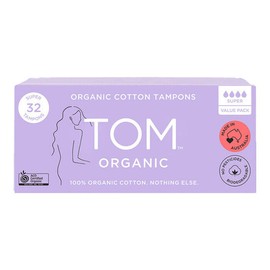 TOM Organic Super Tampons, 32 Pack